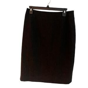 Akris Charcoal Gray Back Zipper Wool Midi Pencil Skirt Size M